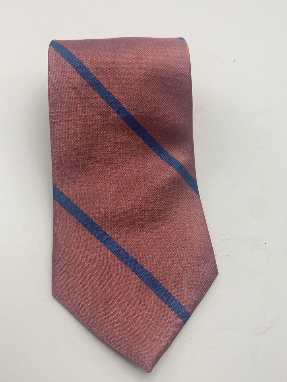 Oscar De La Renta Striped Silk Neck Tie Pink Blue